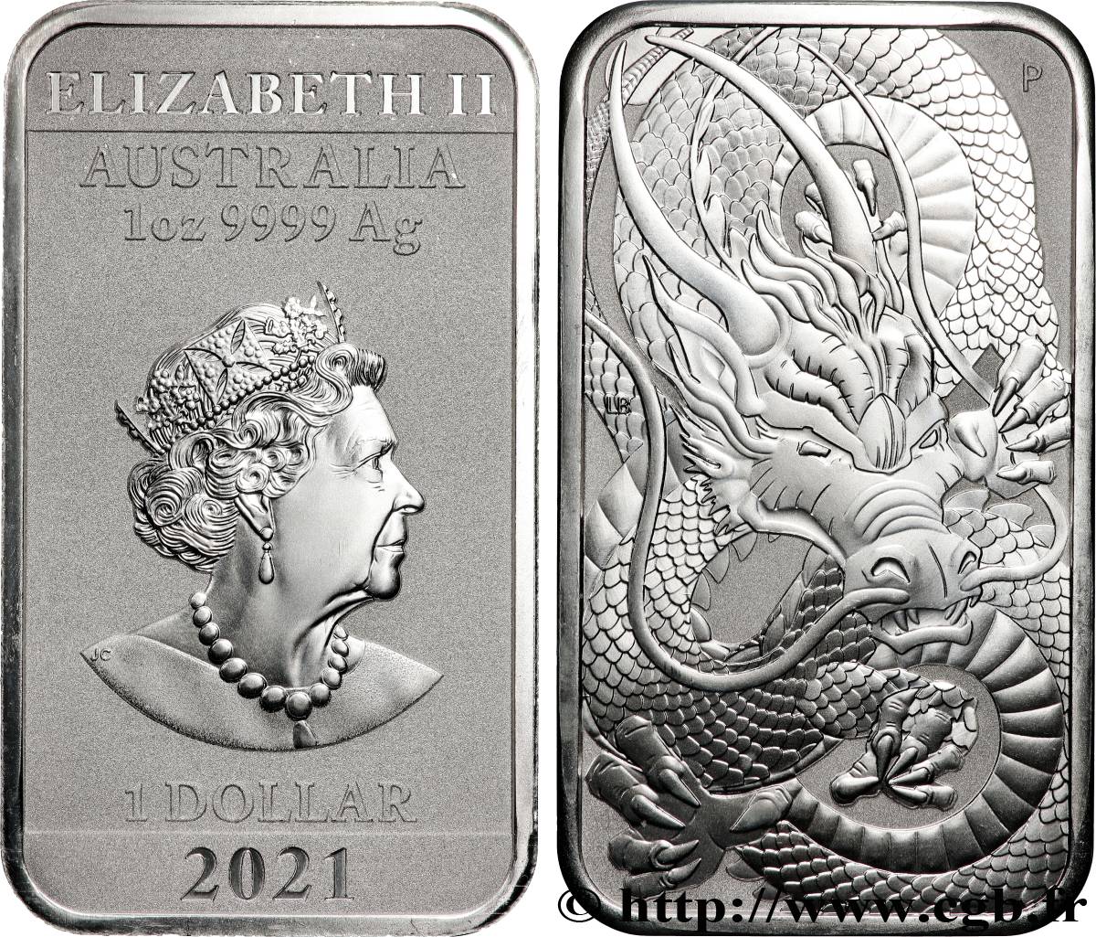 ARGENT D INVESTISSEMENT 1 Oz - 1 Dollar Dragon 2021 Perth SPL 