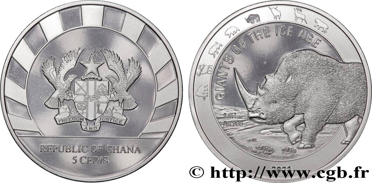 ARGENT D INVESTISSEMENT 5 Cedis Rhinocéros laineux 2021  FDC 