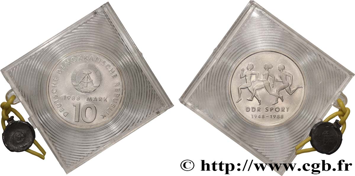 GERMAN DEMOCRATIC REPUBLIC 10 Mark Proof Sport en Allemagne de l’Est 1988 Berlin MS 