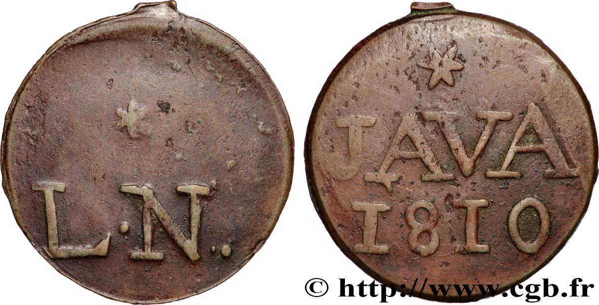INDES NEERLANDAISES 1 Duit Louis Napoléon pour Java 1810 Harderwijk TB+ 