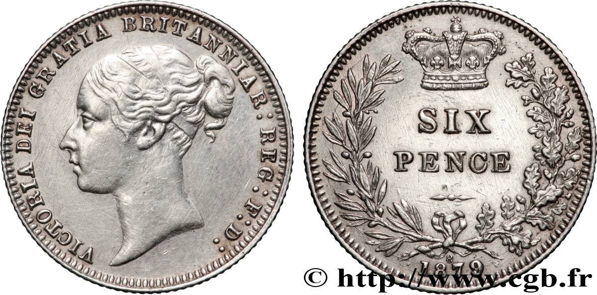 ROYAUME-UNI 6 Pence Victoria 1879  TTB 