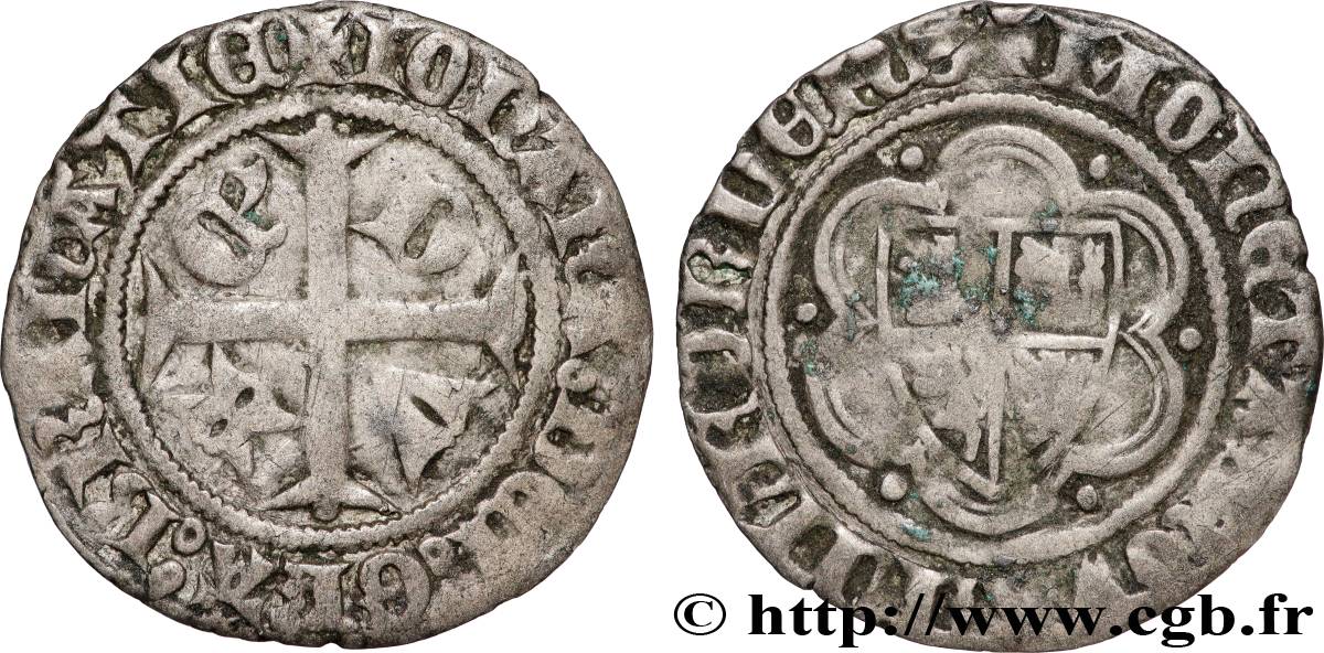 BRABANT - DUCHÉ DE BRABANT - JEANNE ET WENCESLAS 1/2 Gros n.d. Vilvorde TTB 