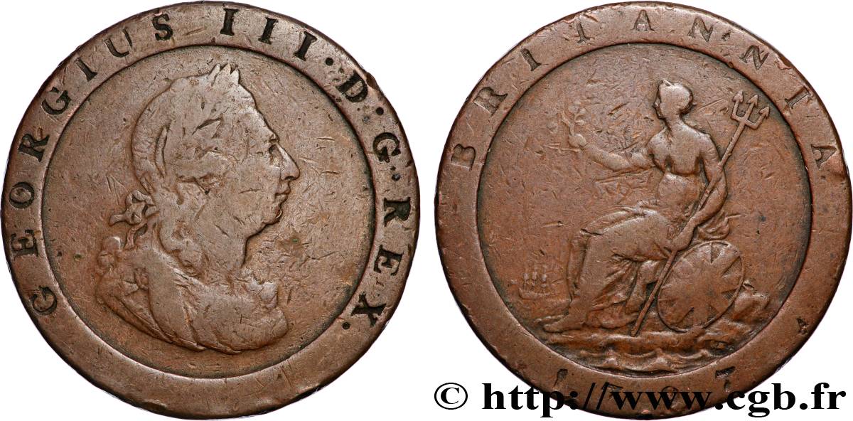 REGNO UNITO 1 Penny Georges III 1797 Soho MB 
