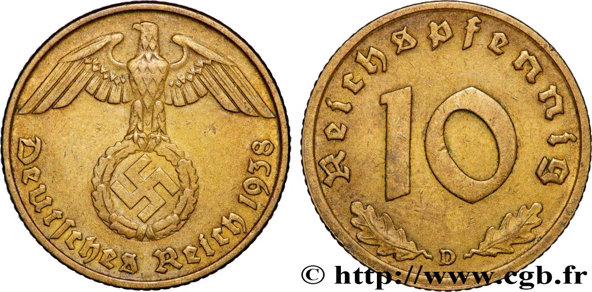 ALLEMAGNE 10 Reichspfennig 1938 Munich - D TTB 