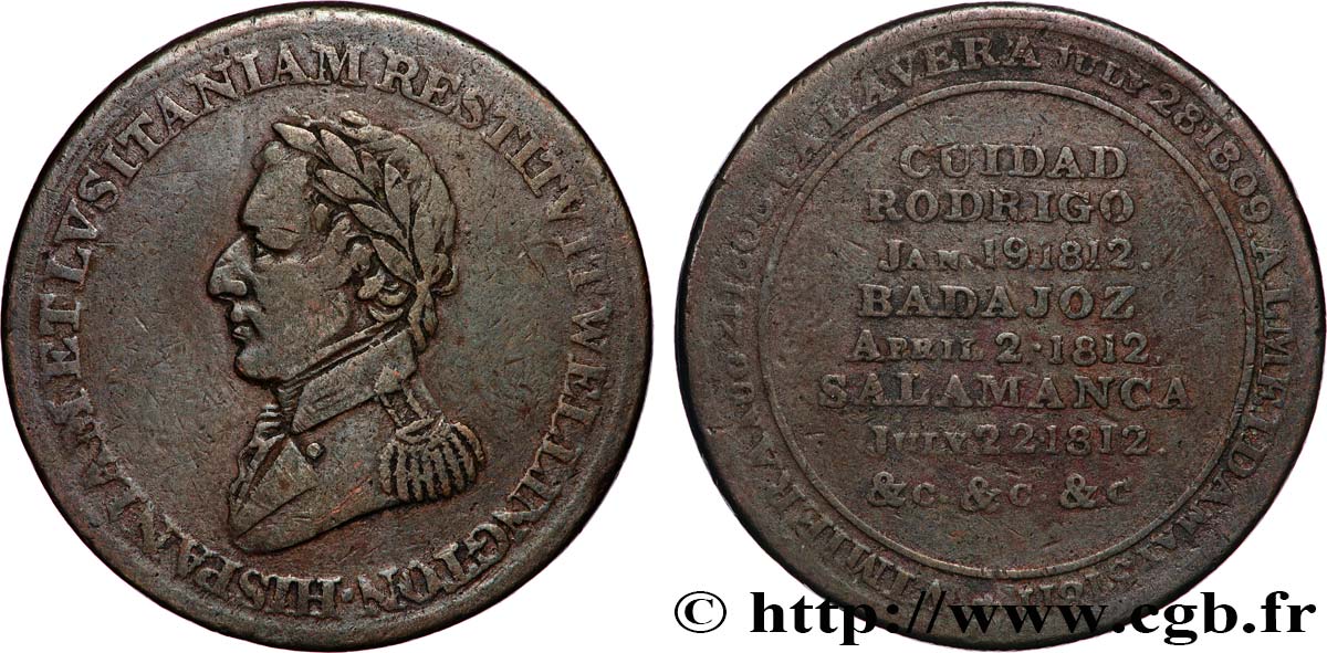ROYAUME-UNI (TOKENS) 1/2 Penny Hull Wellington 1812  TTB 