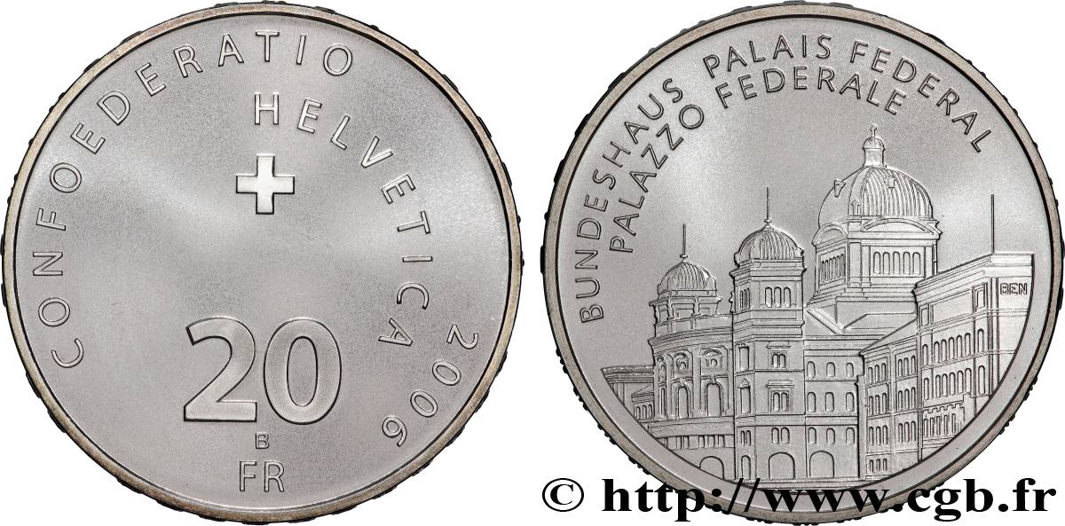 SUISSE 20 Francs Palais Fédéral 2006 Berne - B FDC 