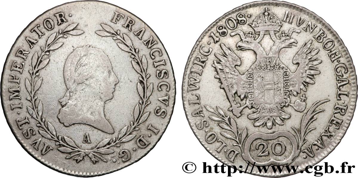 AUSTRIA 20 Kreuzer François Ier  1808 Vienne VF 