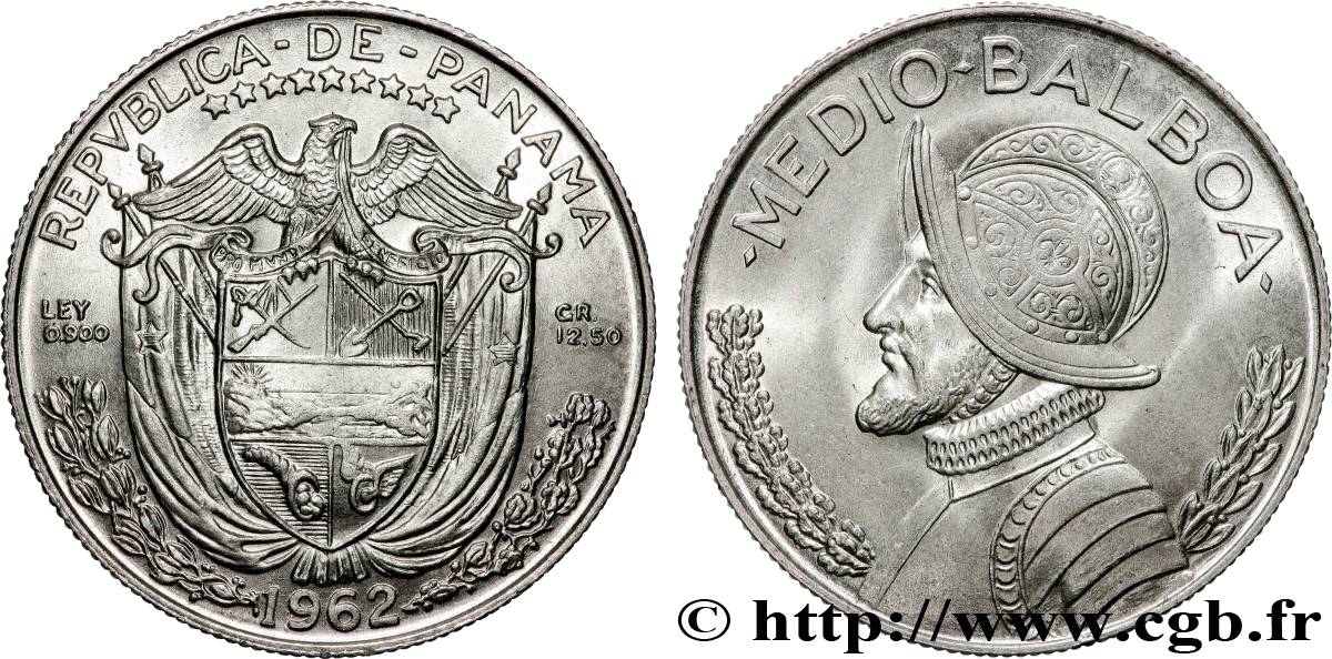 PANAMA 1/2 Balboa Vasco Nunez de Balboa 1962  SUP 
