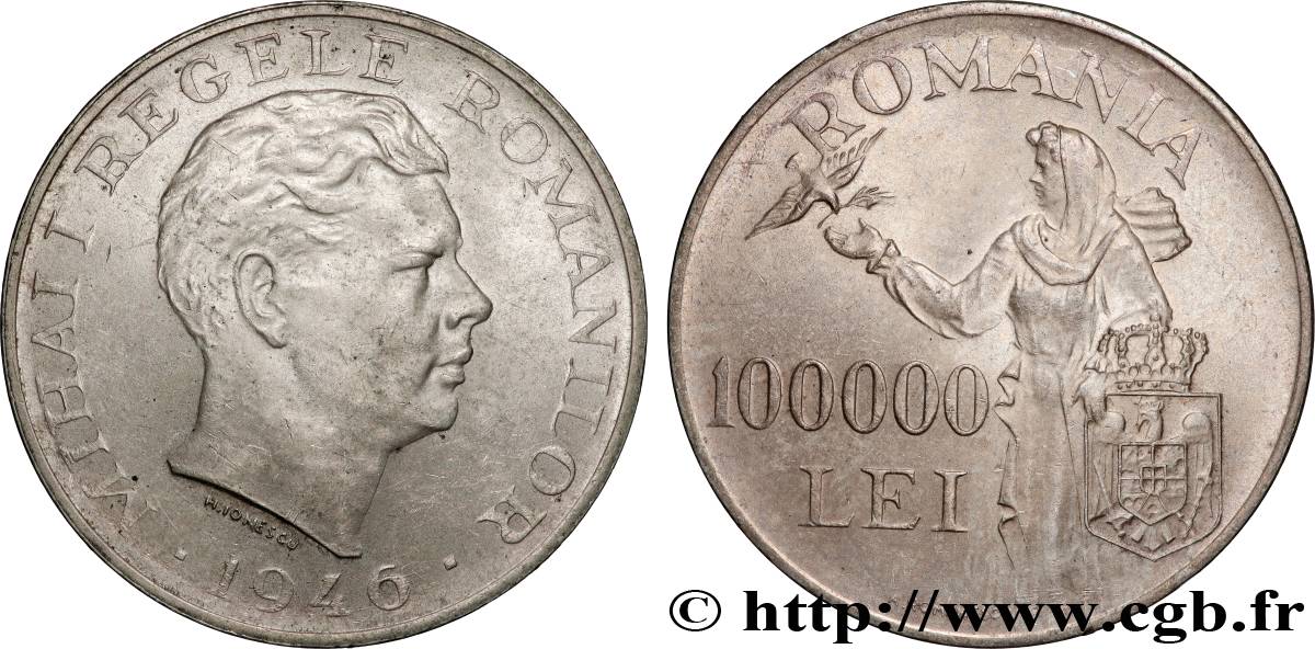 RUMANIA 100000 Lei Michel Ier 1946  MBC+ 