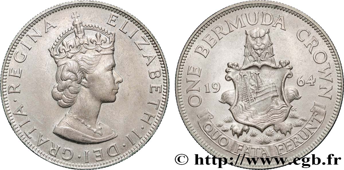 BERMUDA 1 Crown Elisabeth II 1964  q.SPL 