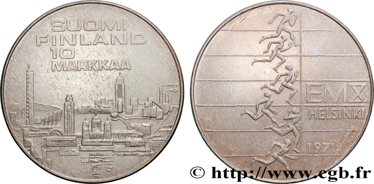 FINLAND 10 Markkaa 10e championnat d’Europe d’athlétisme 1971  AU 