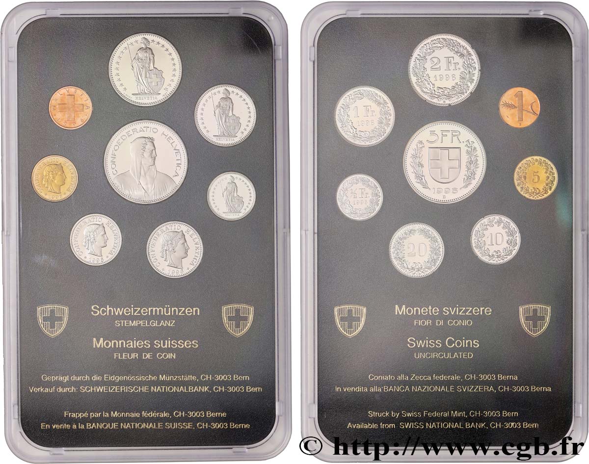 SUISSE Série FDC 8 Monnaies 1996  FDC 