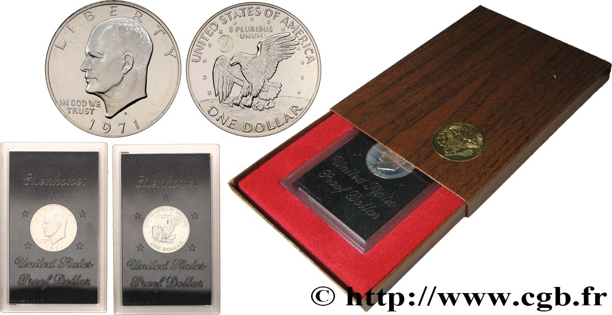 ÉTATS-UNIS D AMÉRIQUE 1 Dollar Eisenhower Proof 1971 San Francisco - S BE 