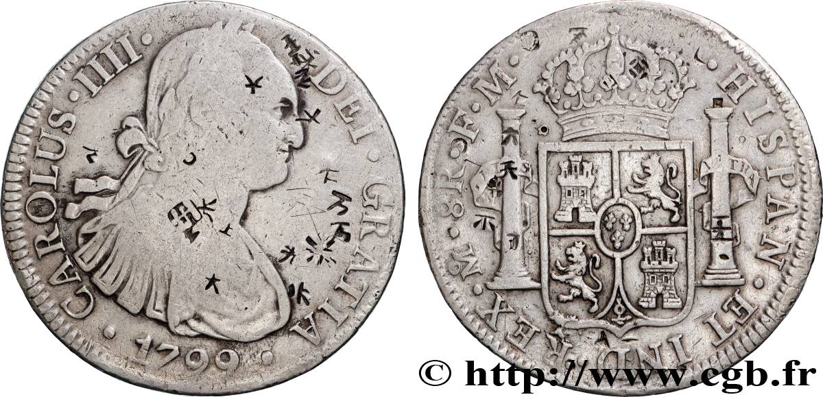 MEXIQUE - CHARLES IV 8 Reales 1799 Mexico TB+ 