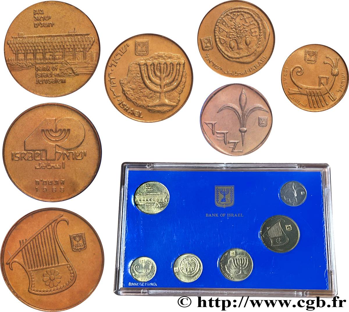 ISRAËL Série 6 Monnaies 1988  FDC 