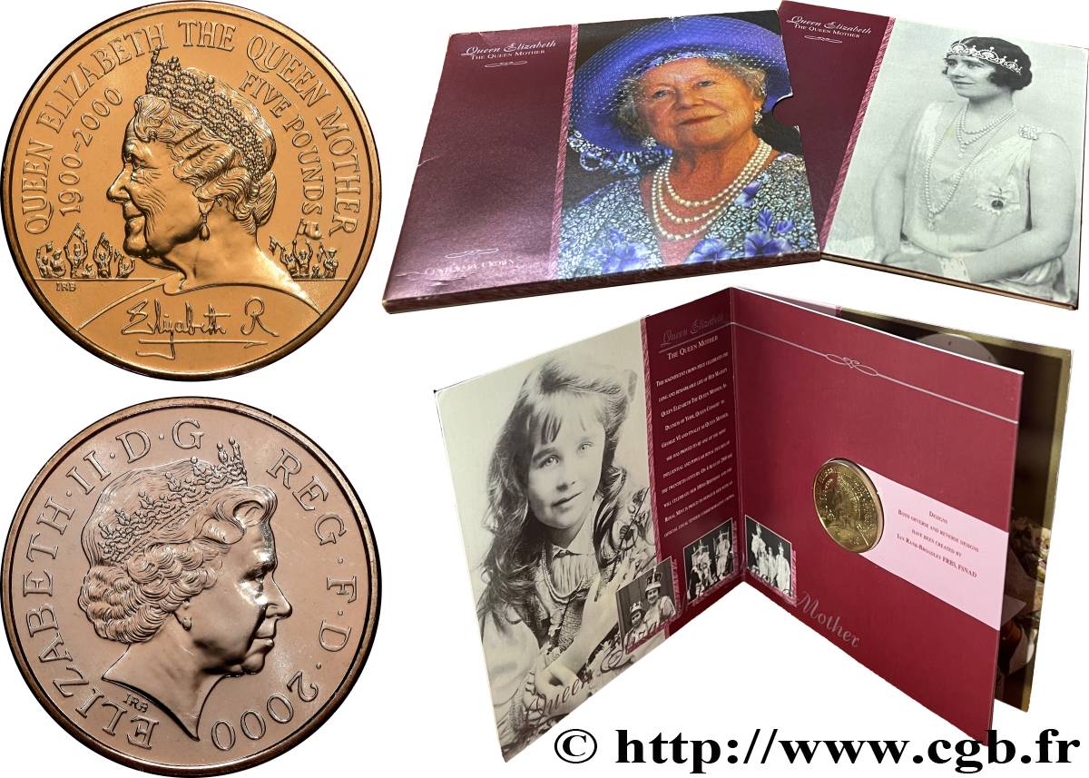 ROYAUME-UNI 5 Pounds Reine Mère 2000  FDC 