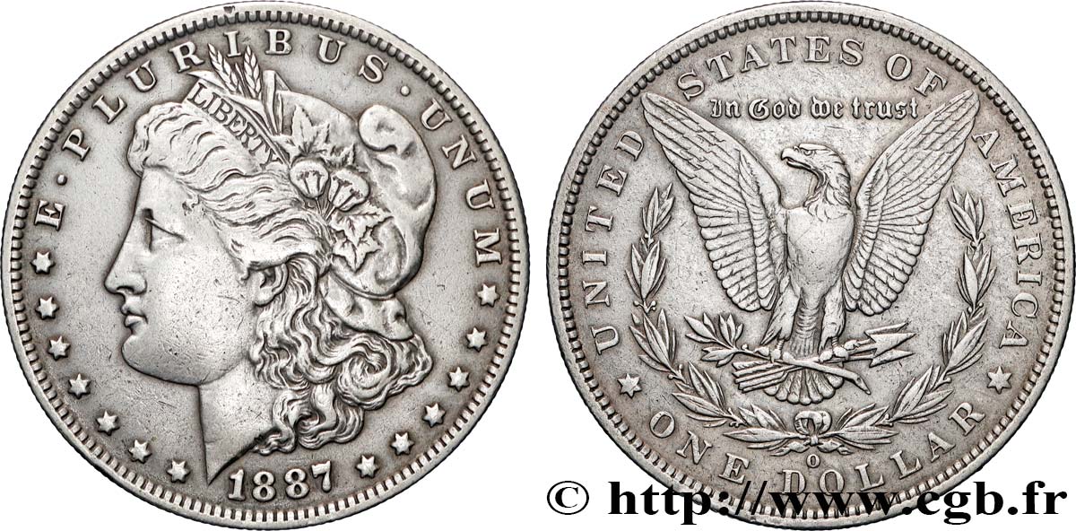 ÉTATS-UNIS D&nbsp;AMÉRIQUE 1 Dollar Morgan 1887 Nouvelle-Orléans TTB 