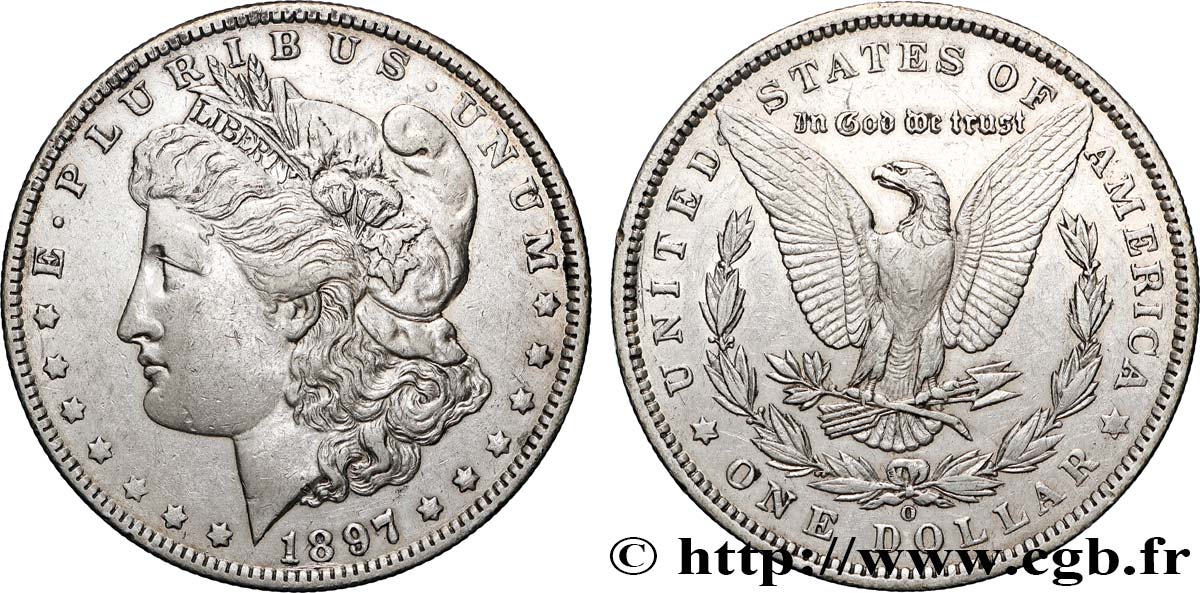 ÉTATS-UNIS D&nbsp;AMÉRIQUE 1 Dollar type Morgan 1897 Nouvelle-Orléans - O TTB+ 