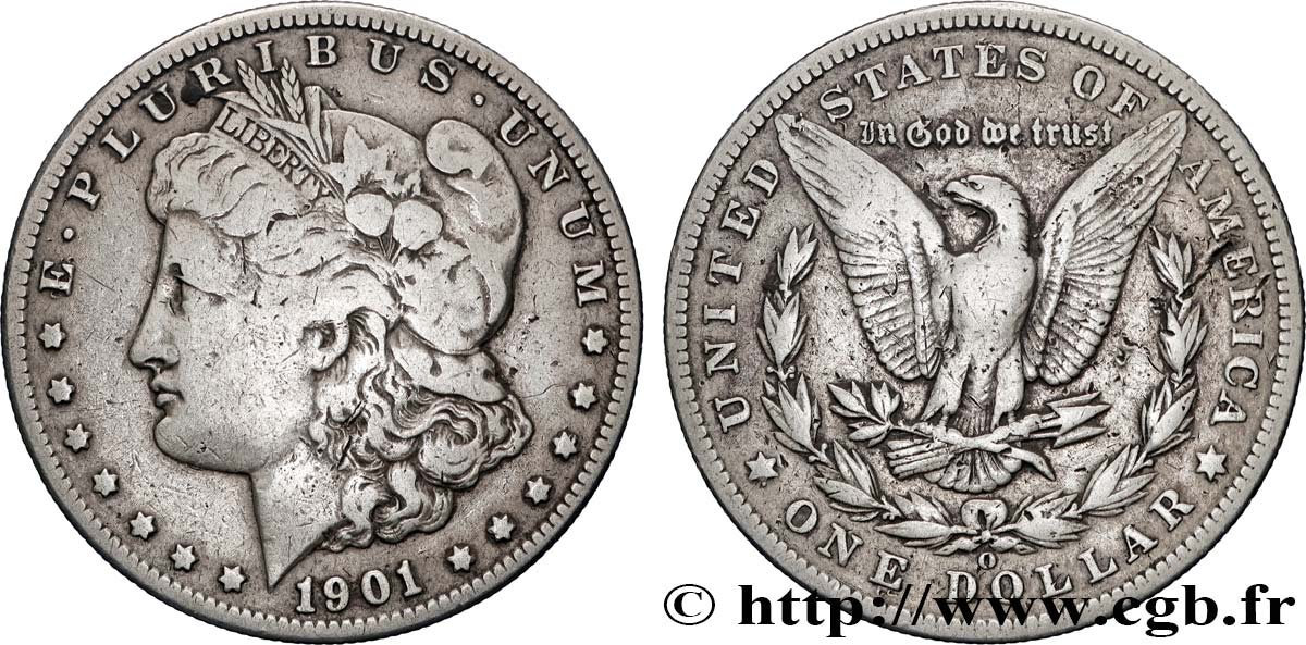 ÉTATS-UNIS D&nbsp;AMÉRIQUE 1 Dollar type Morgan 1901 Nouvelle-Orléans - O TB+ 