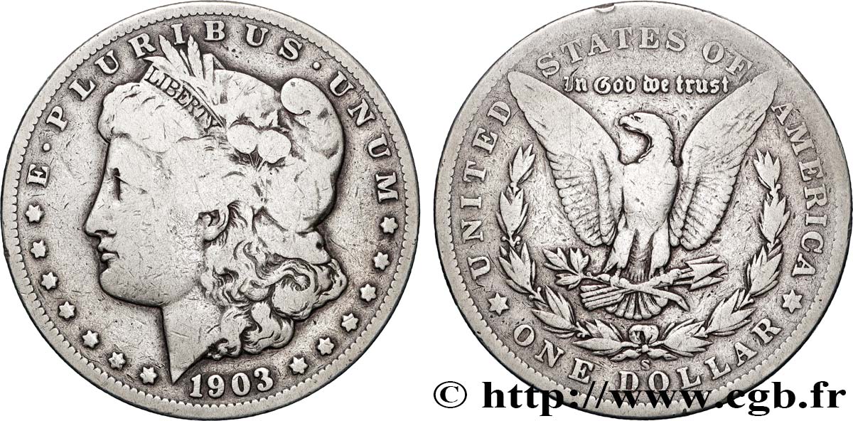 UNITED STATES OF AMERICA 1 Dollar Morgan 1903 San Francisco VF 