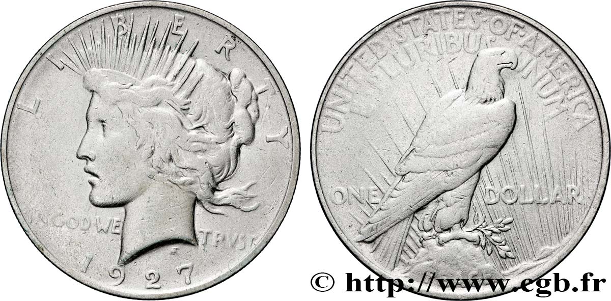 ÉTATS-UNIS D AMÉRIQUE 1 Dollar type Peace 1927 Denver TTB 