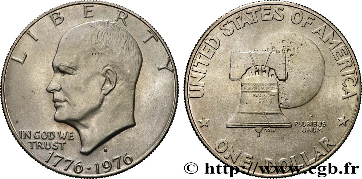 ÉTATS-UNIS D AMÉRIQUE 1 Dollar Eisenhower Bicentenaire 1976 San Francisco SUP 