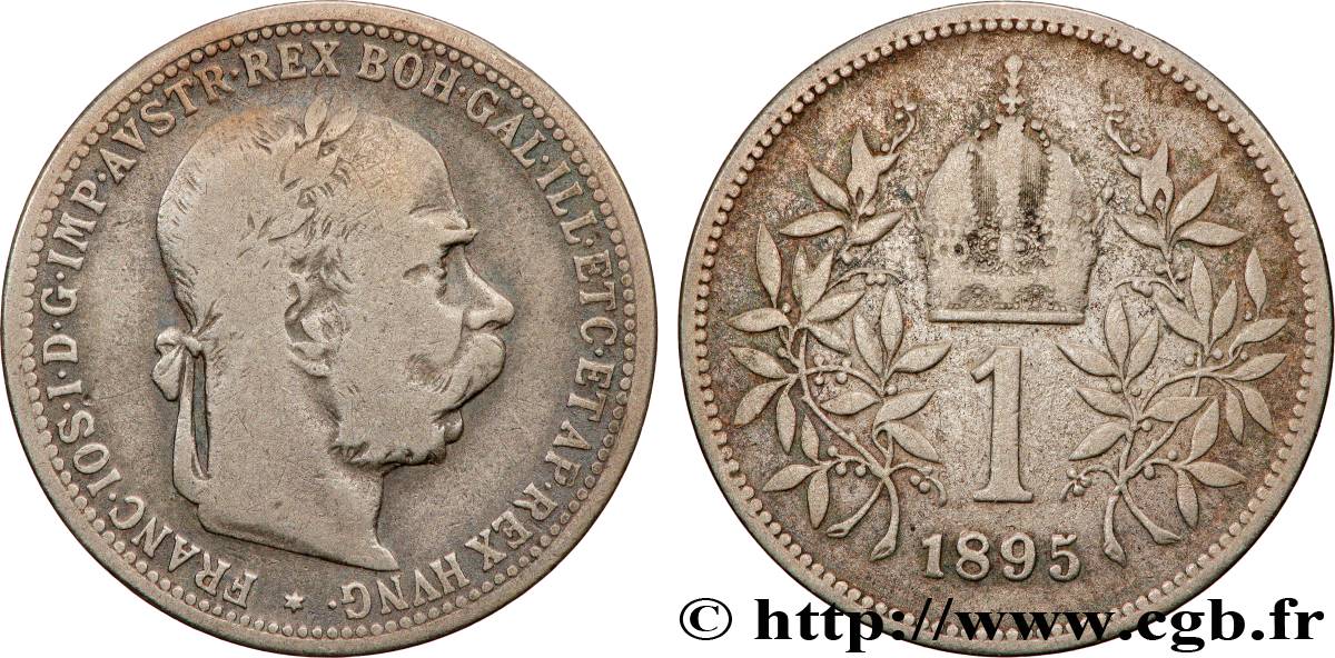 AUTRICHE 1 Corona François-Joseph Ier tête laurée 1895 Vienne TB 