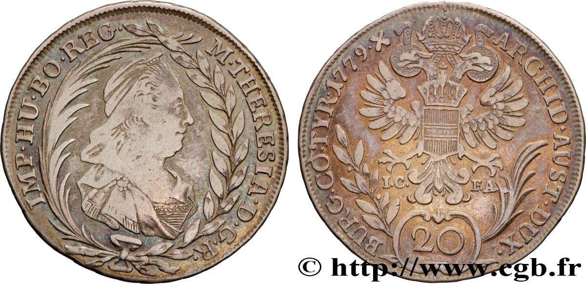 AUTRICHE 20 Kreuzer Marie-Thérèse 1779 Vienne TB+ 