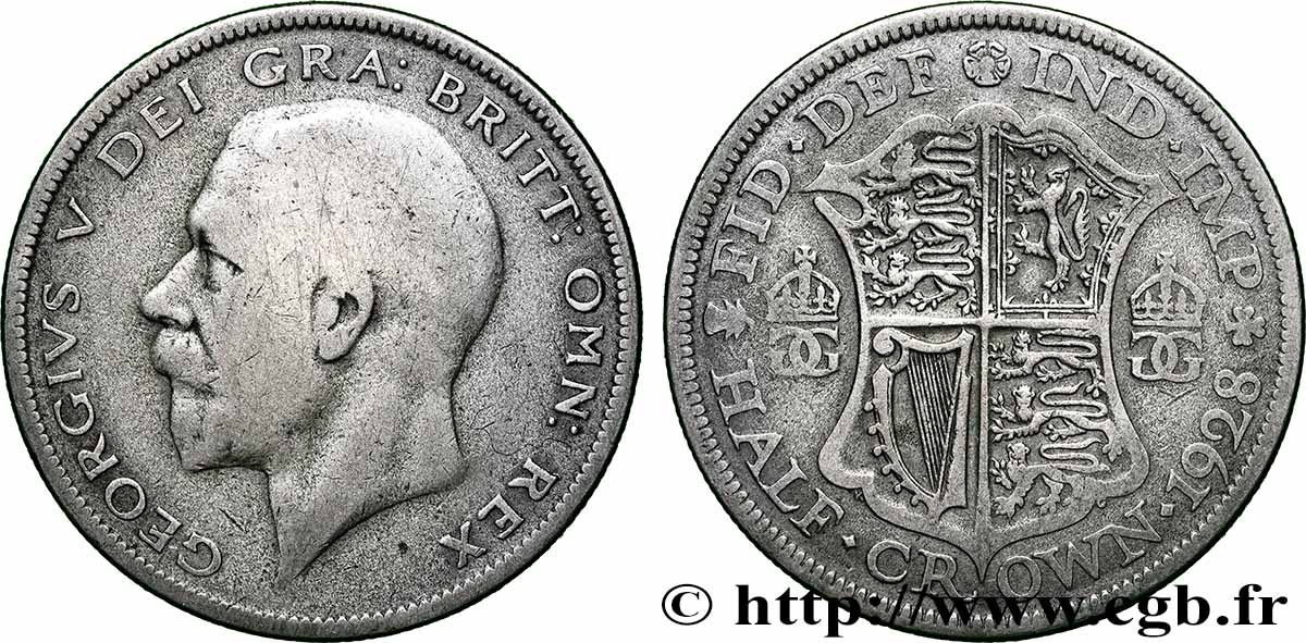 REGNO UNITO 1/2 Crown Georges V 1928 Londres MB 