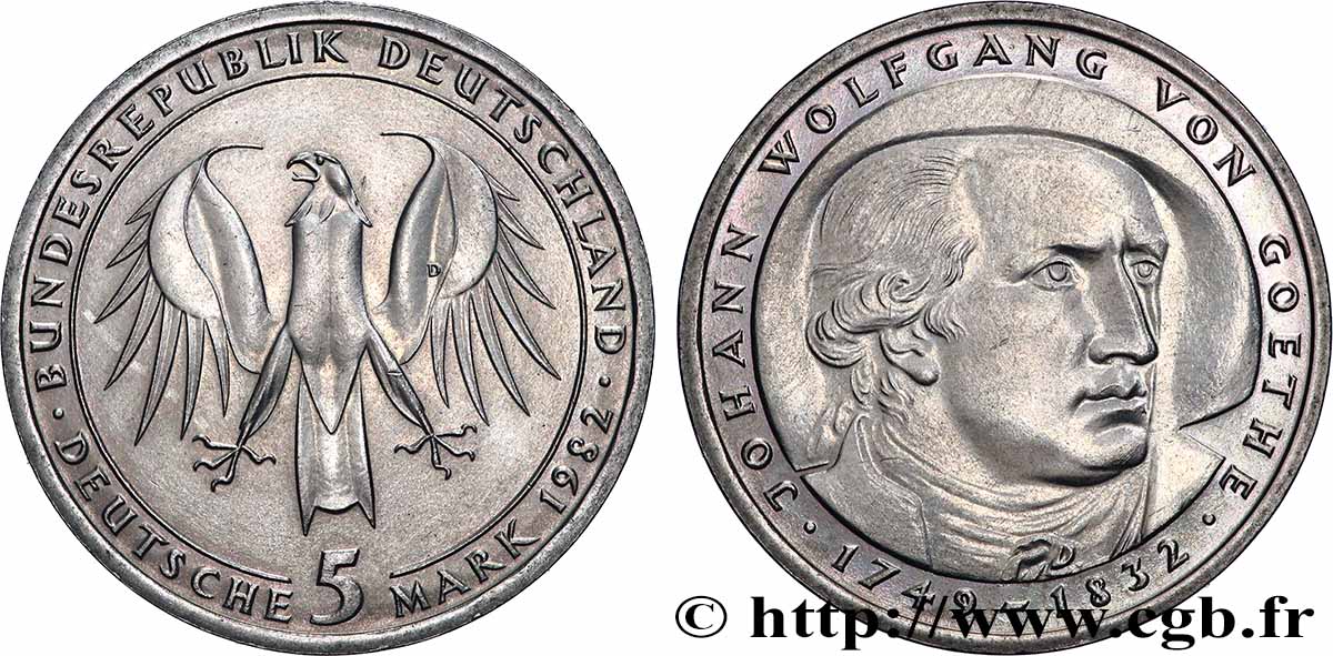GERMANY 5 Mark Johann Wolfgang von Goethe 1982 Munich - D AU 