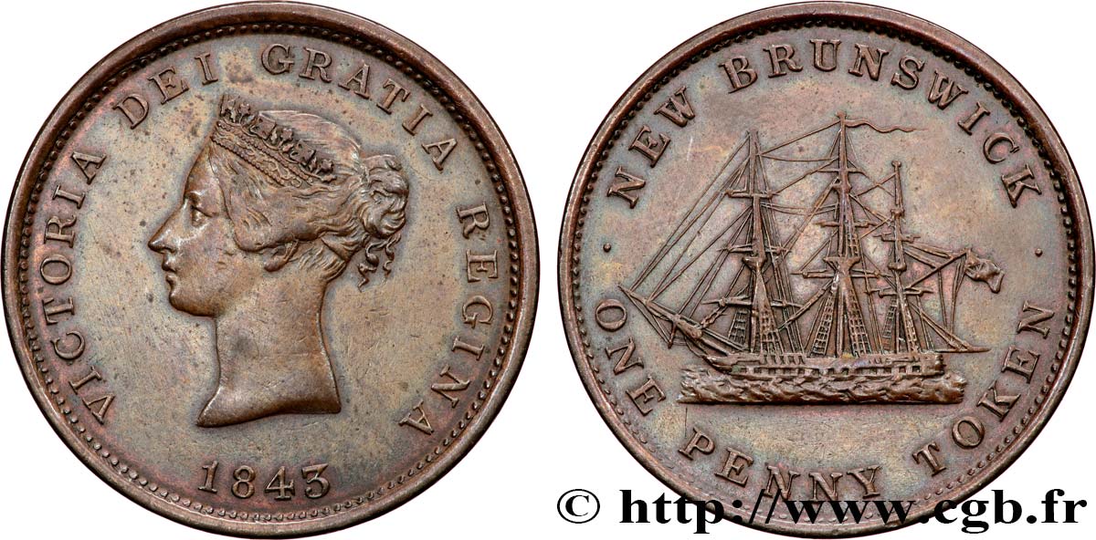 CANADA - NOUVEAU BRUNSWICK 1 Penny Victoria 1843  TTB 