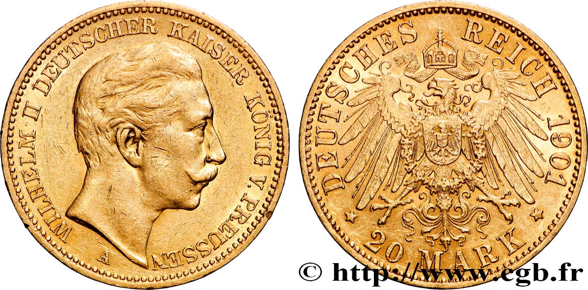 GOLD, PALLADIUM & PLATINUM INVESTMENT 20 Mark 1901 Berlin AU 
