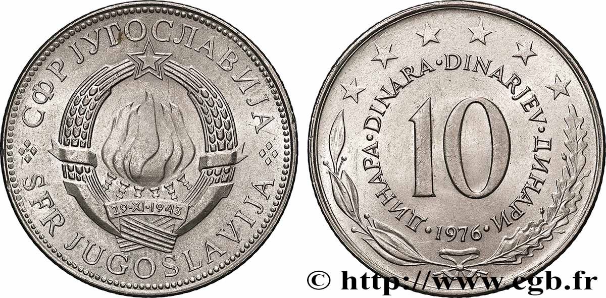 YOUGOSLAVIE 10 Dinara 1976  SUP 
