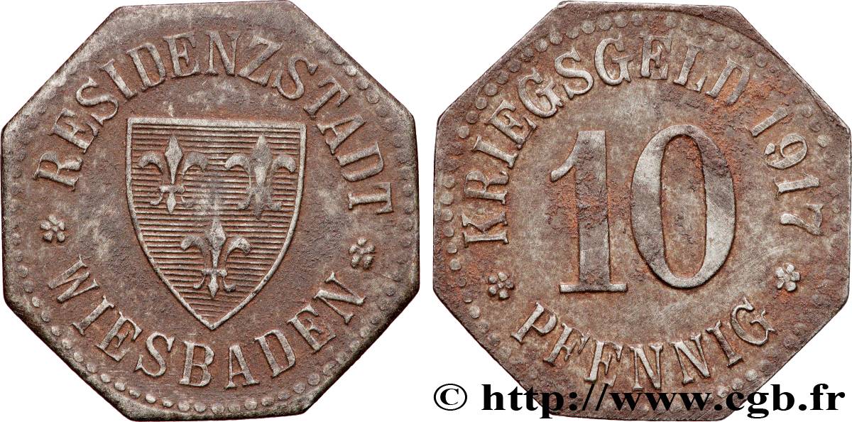 DEUTSCHLAND - Notgeld 10 Pfennig Wiesbaden 1917  SS 