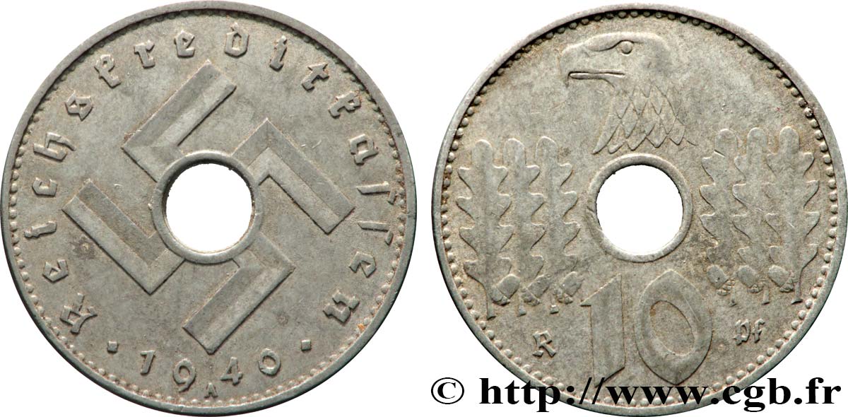 ALLEMAGNE 10 Reichspfennig (monnaie militaire) 1940 Berlin TTB 