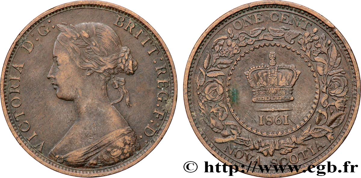 CANADA - NOUVELLE ÉCOSSE 1 Cent Victoria 1861  TTB 