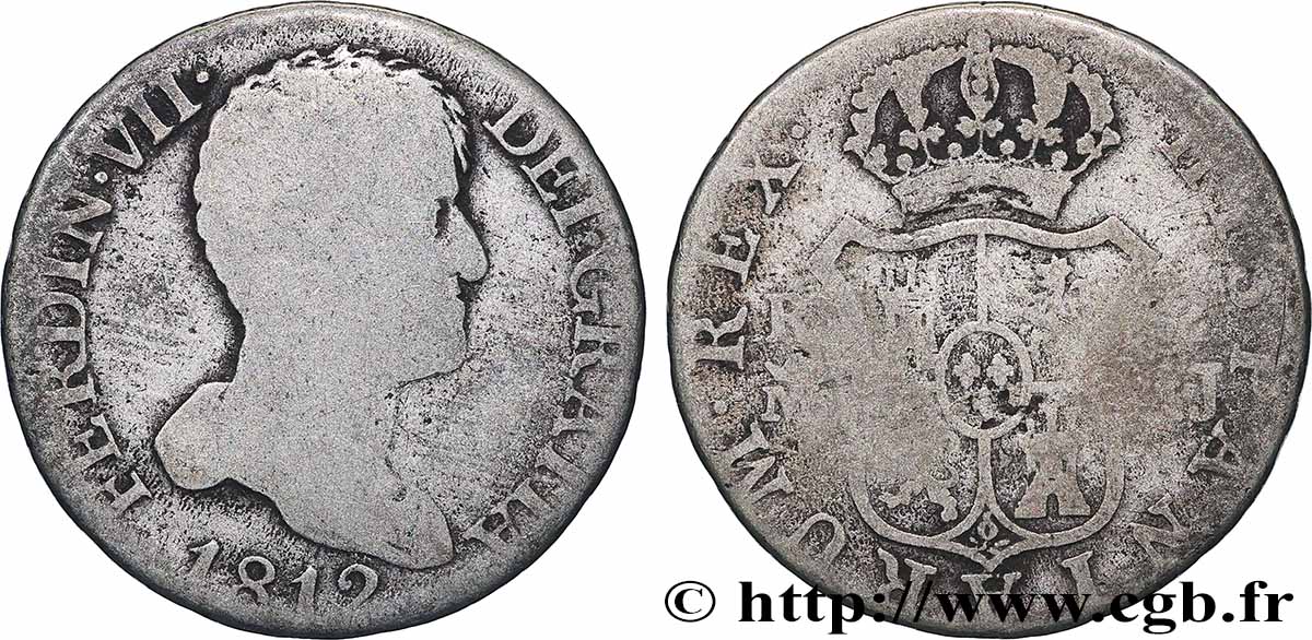 SPAIN 2 Reales Ferdinand VII 1812 Madrid F 