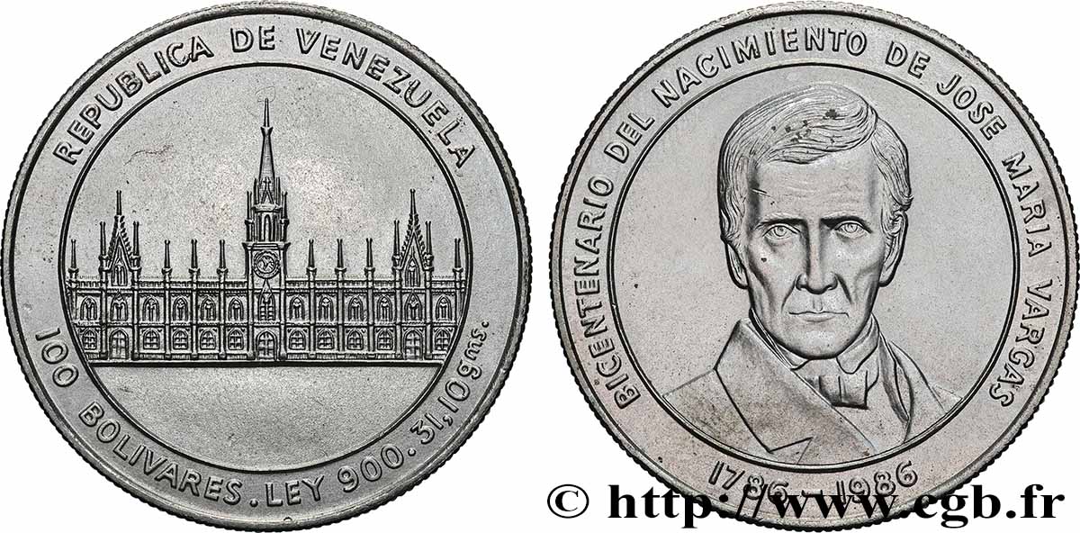 VENEZUELA 100 Bolivares 1986 Caracas EBC 