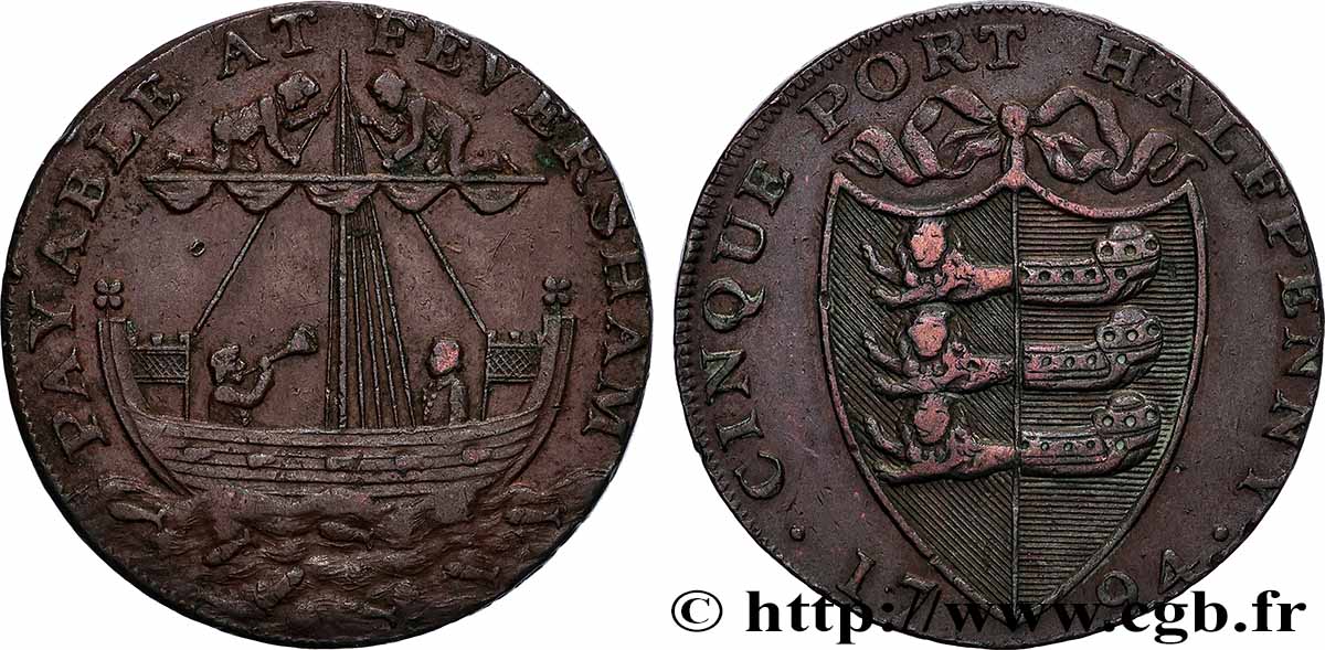 GETTONI BRITANICI 1/2 Penny Hythe (Kent)  1794  BB 