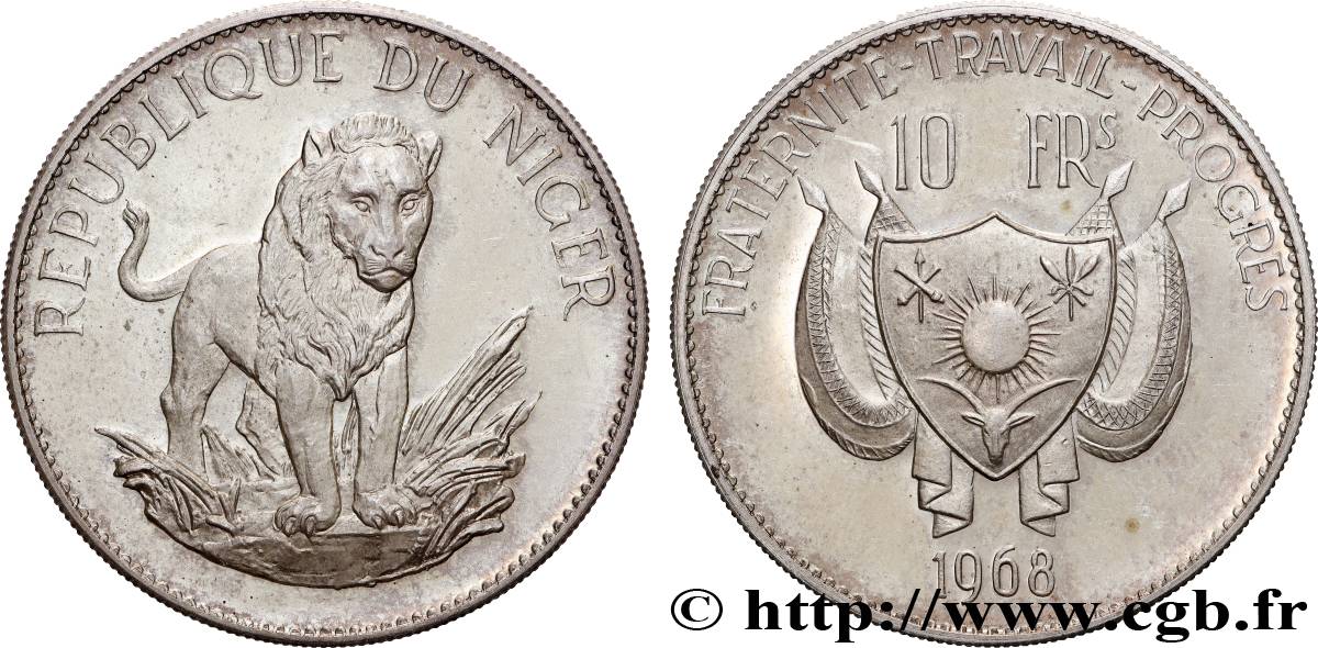 NIGER 10 Francs proof 1968  SUP 