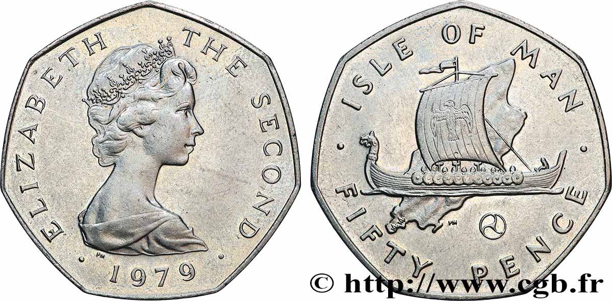 ISLE OF MAN 50 Pence Elisabeth II 1979 Pobjoy Mint MS 