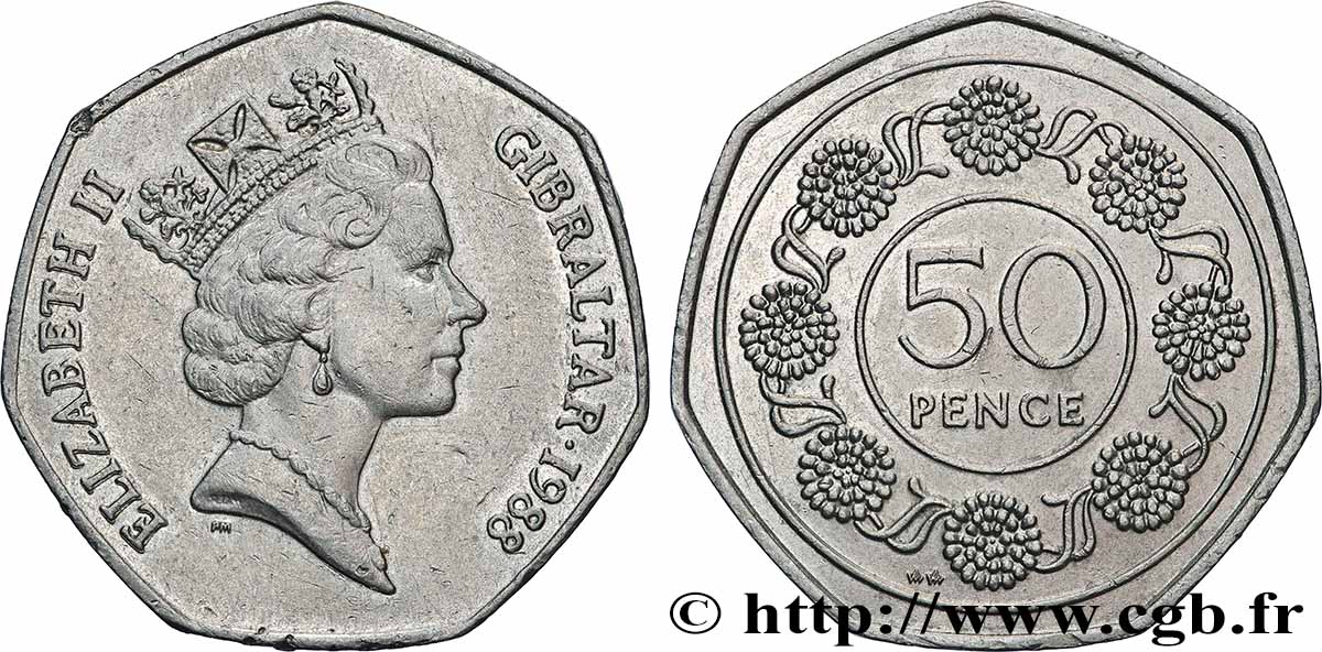 GIBRALTAR 50 Pence Elisabeth II  1988 Pobjoy Mint SUP 