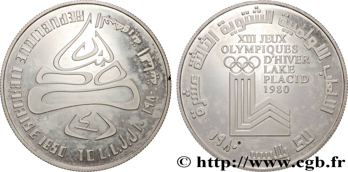 LIBAN 10 Livres Proof JO d’Hiver, Lake Placid 1980 1980 Paris SPL 
