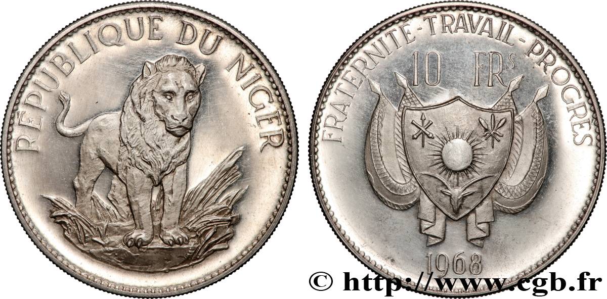 NIGER 10 Francs proof 1968  SUP 