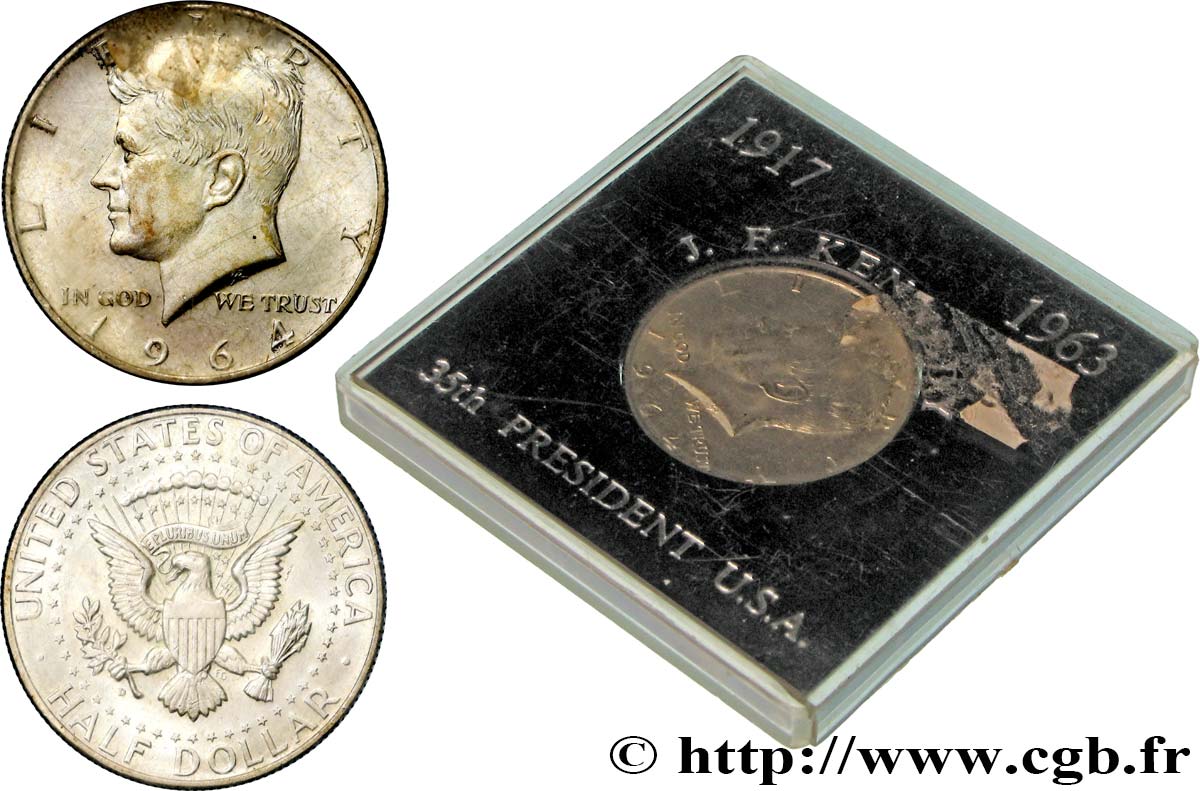 ÉTATS-UNIS D AMÉRIQUE 1/2 Dollar Kennedy 1964 Philadelphie TTB+ 