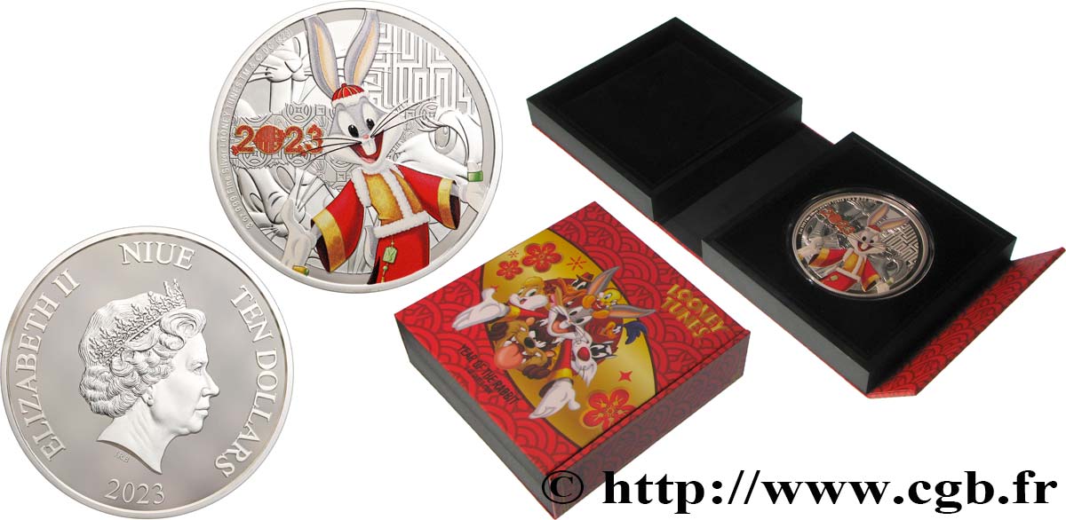 NIUÉ 10 Dollars Année du Lapin, Looney Tunes 2023  FDC 