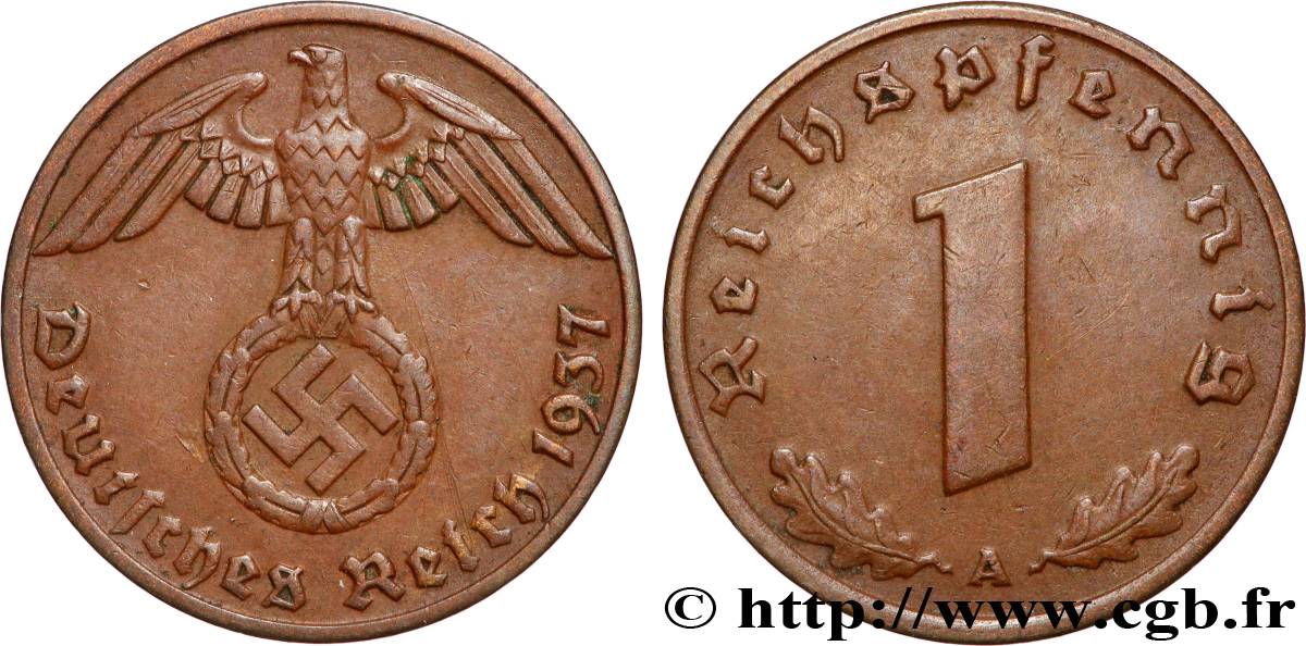 ALLEMAGNE 1 Reichspfennig 1937 Berlin TTB+ 