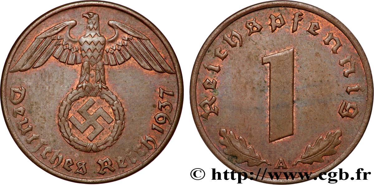 ALLEMAGNE 1 Reichspfennig 1937 Berlin TTB+ 