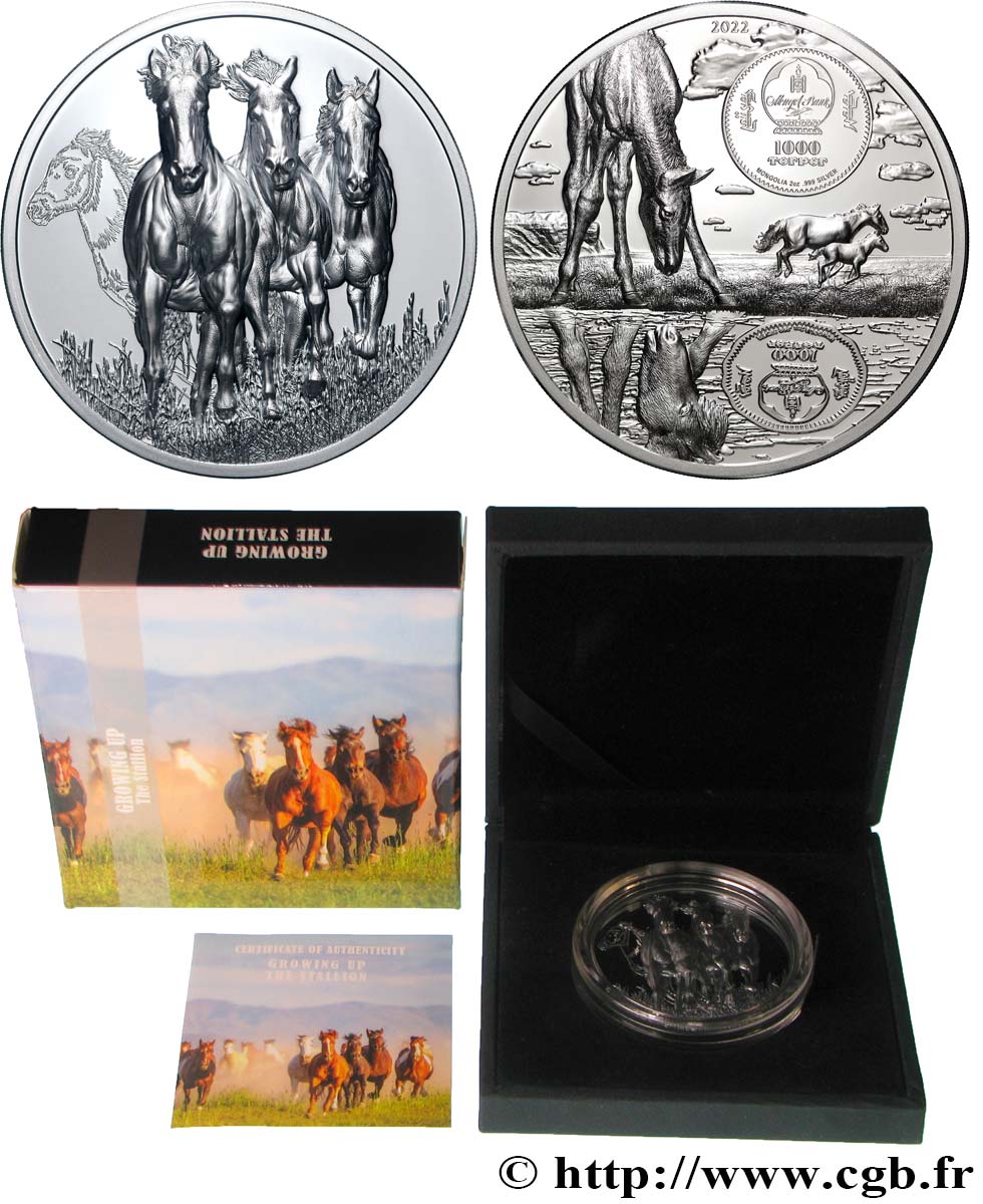 MONGOLIE 1000 Tögrög Proof Étalons 2022  FDC 