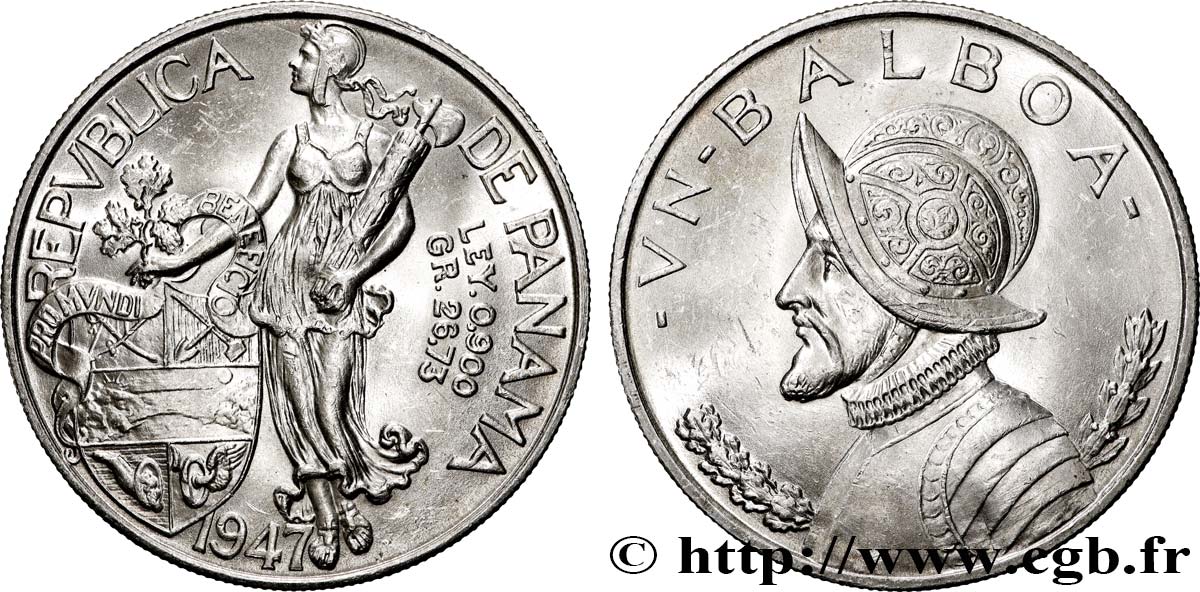PANAMA 1 Balboa Vasco Nunez de Balboa 1947  AU 